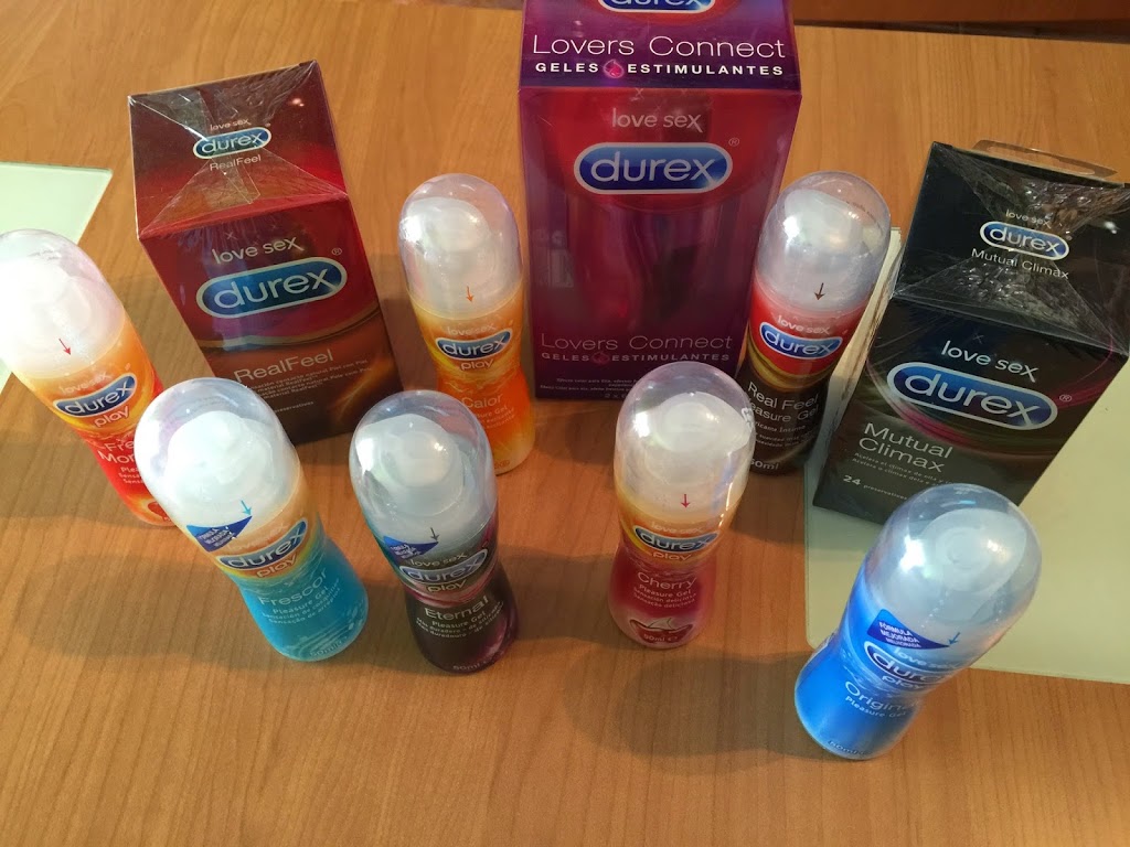 Muestras de lubricantes y preservativos de Durex