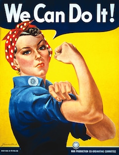 Póster "We can do it" que muestra una mujer sacando biceps