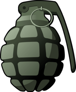 Dibujo de una granada de mano.