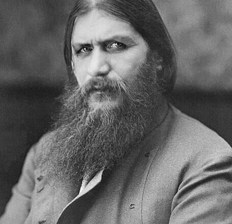 Foto en blanco y negro de Grigori Rasputín.