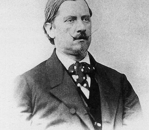 Foto retrato en blanco y negro de Karl Maria Kertbeny de 1865