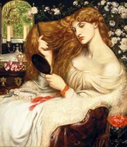 El artista representa a Lilith como una mujer icónica, parecida a una amazona, con pelo largo y suelto. Su naturaleza lánguida se reitera en la inclusión de la amapola en la esquina inferior derecha, la flor del sueño inducido por el opio