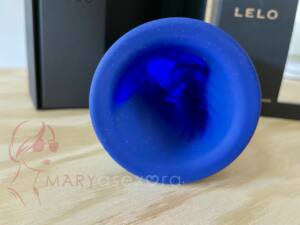 Interior de la manga masturbadora de silicona azul estriada de LELO F1S V2