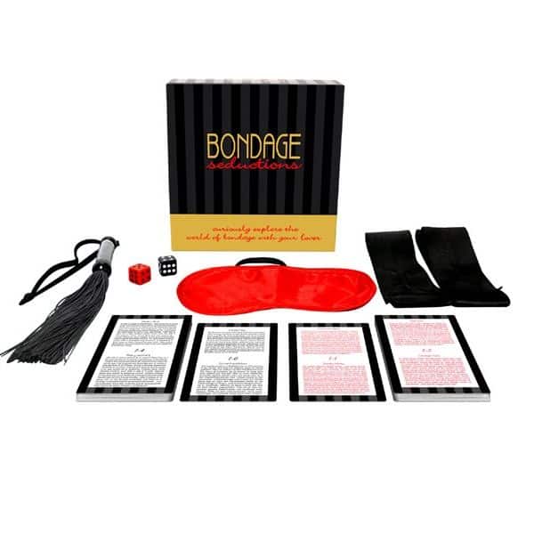 Caja y contenido del juego bondage seductions